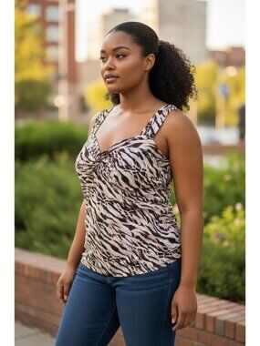 Torrid Studio Knit Sweetheart Twist Crop Top Multicolor pristine stripes size 1X